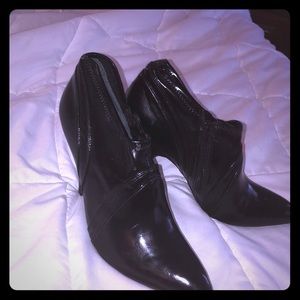 BCBG patent leather booties
